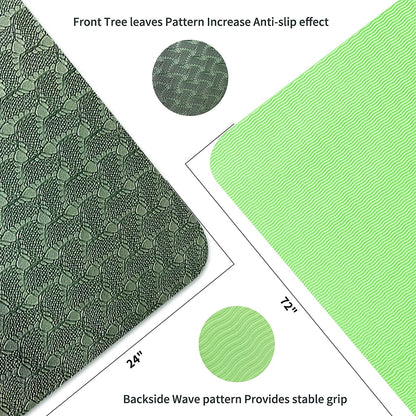 Yoga Mat 72 X 24'' Exercise Mats 8Mm TPE Non-Slip Extra Thick High-Density Eco Friendly for Yoga Workout Pilates Yoga Mats for Women Men