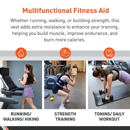 Weighted Vest, 15 Lb. - Adjustable Fitness Vest for Strength Training, Running, Walking, and Endurance Workouts