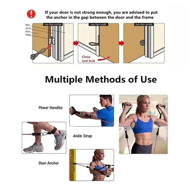 Multifunctional Resistance Band Kit with Carrying Pouch